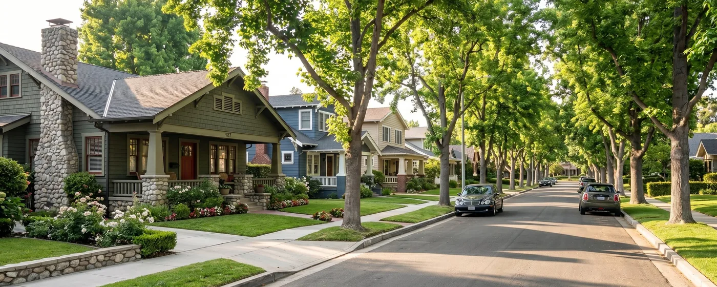 Buy a home in Orange CA — get 1% cash back at closing Orange tree-lined neighborhood with historic craftsman homes and lush gardens — Portfolio Home Realty buyer agent