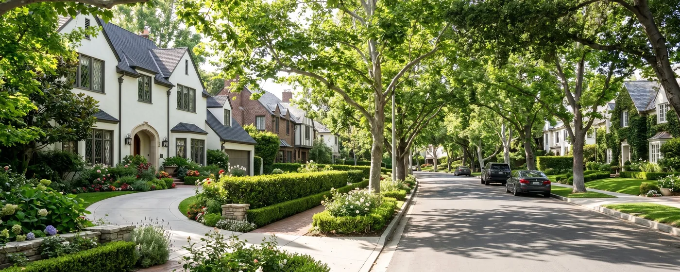 Buy a home in Westwood CA — get 1% cash back Westwood elegant tree-lined residential street near UCLA with traditional homes and manicured gardens — Portfolio Home Realty buyer agent